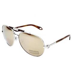 Givenchy Aviator SGVA13 579G Shiny Palladium Sunglasses 