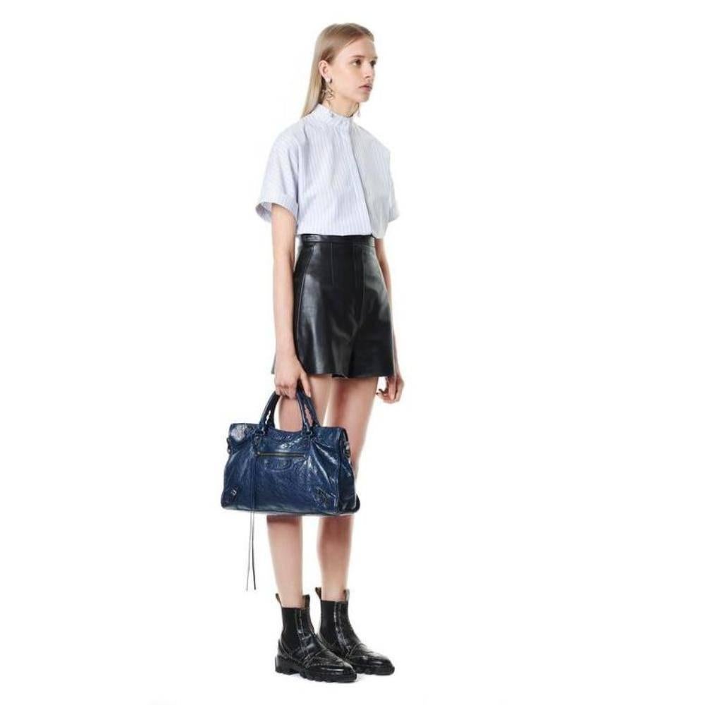 Women's Balenciaga Classic City Bleu Obscure Handbag Satchel