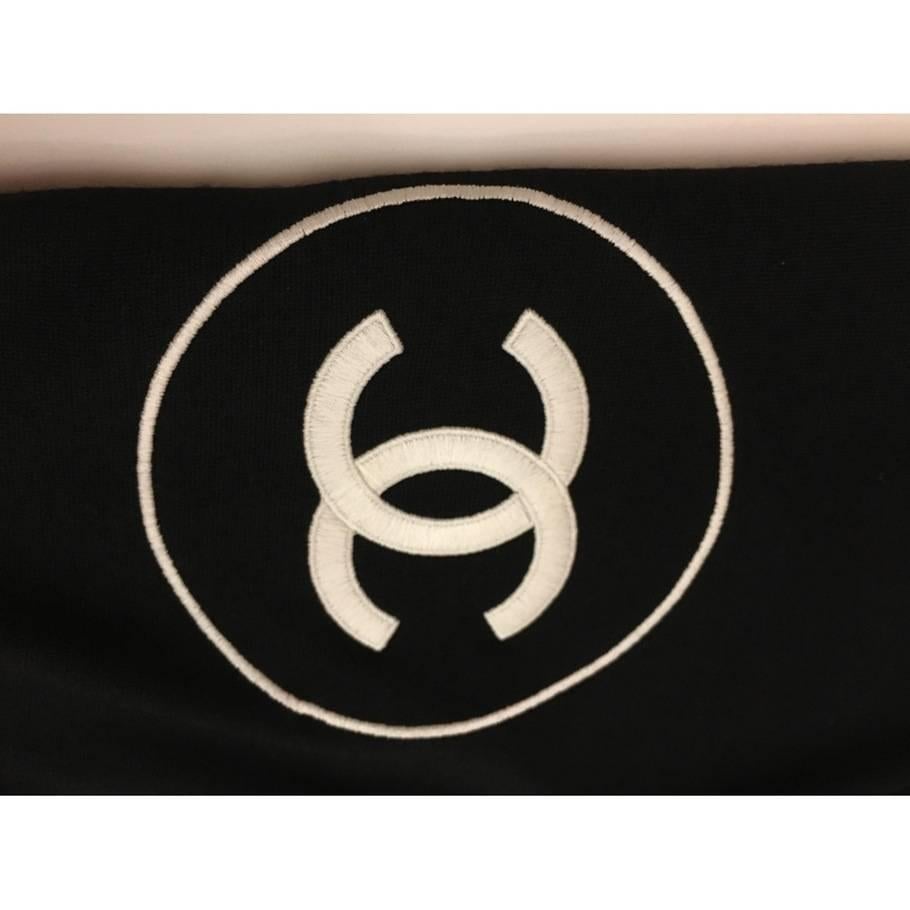 Chanel Cashmere Silk CC Logo Black Stole 2
