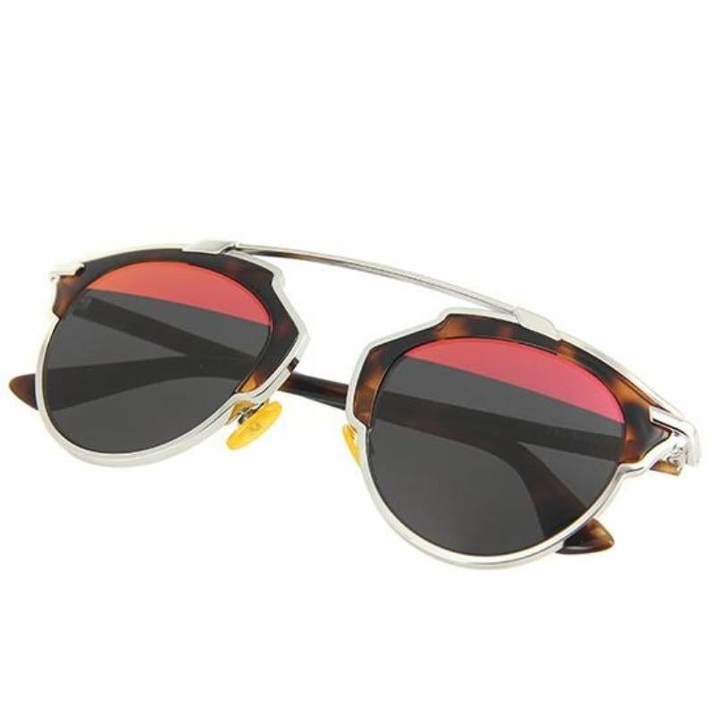 DIOR So Real Palladium and Havana Sunglasses (AOOTT) In New Condition For Sale In Los Angeles, CA