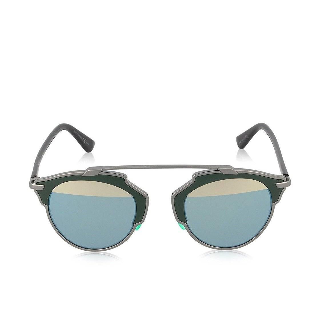 DIOR So Real Sunglasses, Ruthenium and Dark Green

These Christian Dior So Real Sunglasses feature a splendid mix of smooth lines and artistic curves, including the architecturally inspired silver gunmetal brow. The oval shaped immensely popular