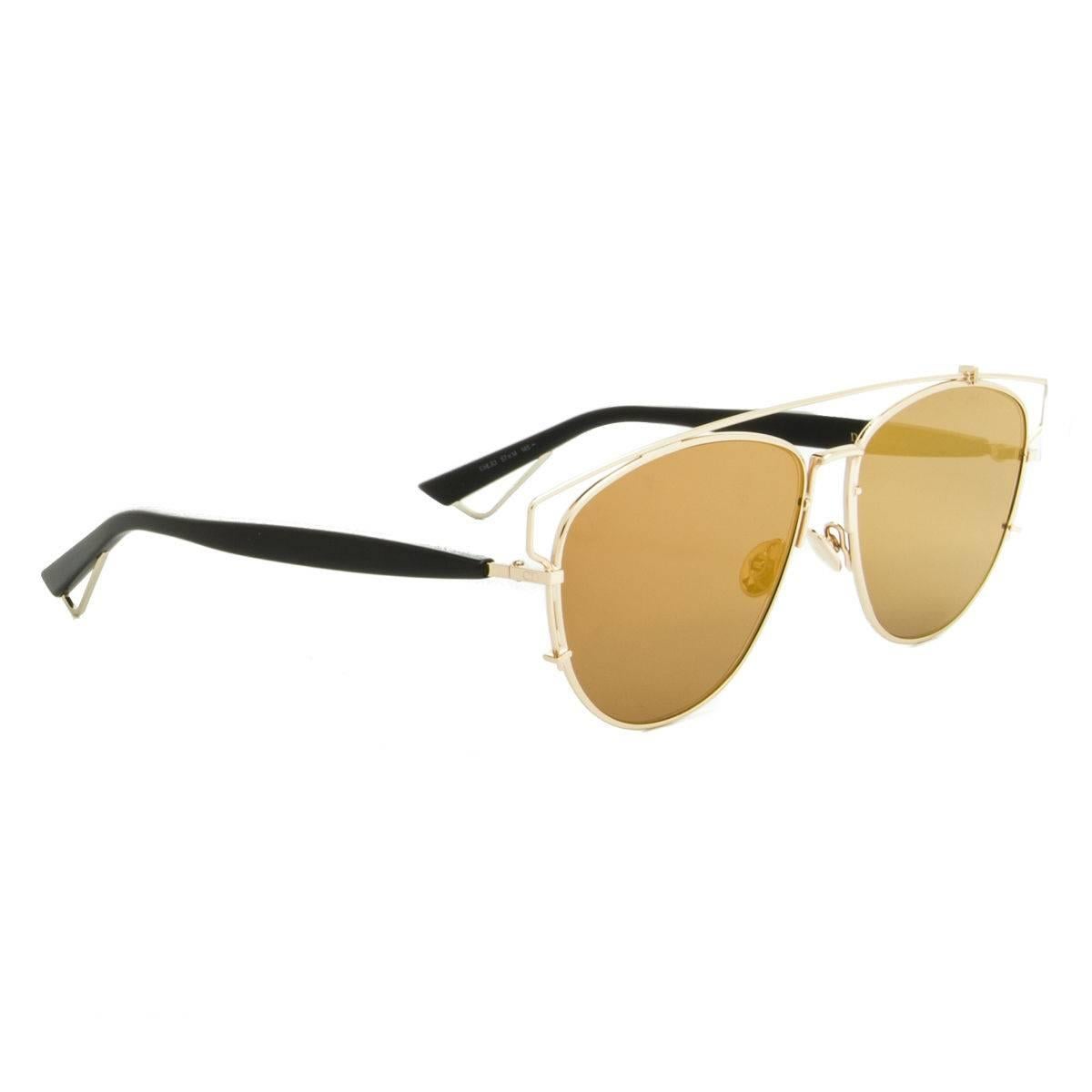 Brown DIOR Technologic Gold and Black Sunglasses (RHL83)