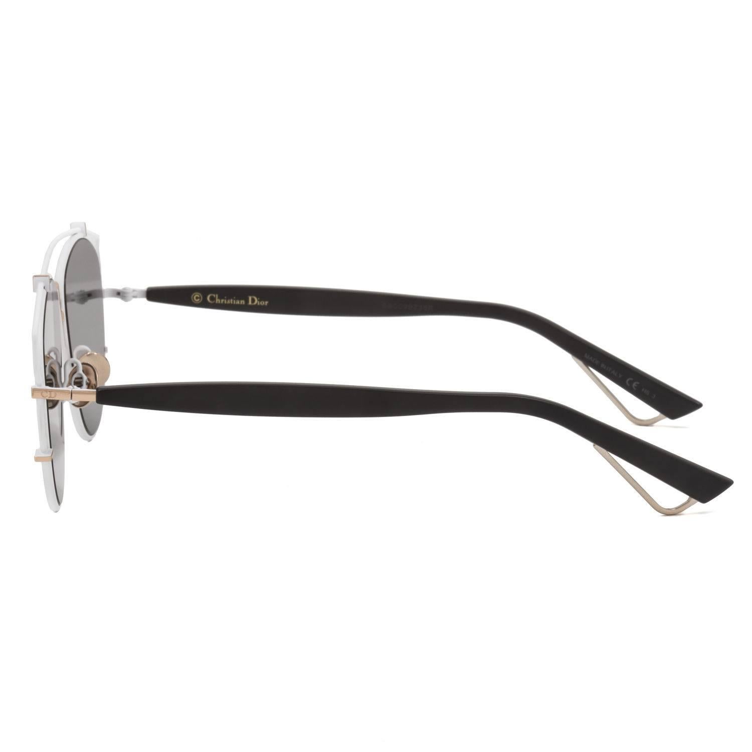 Gray DIOR Technologic White and Black Sunglasses (XG9AP)