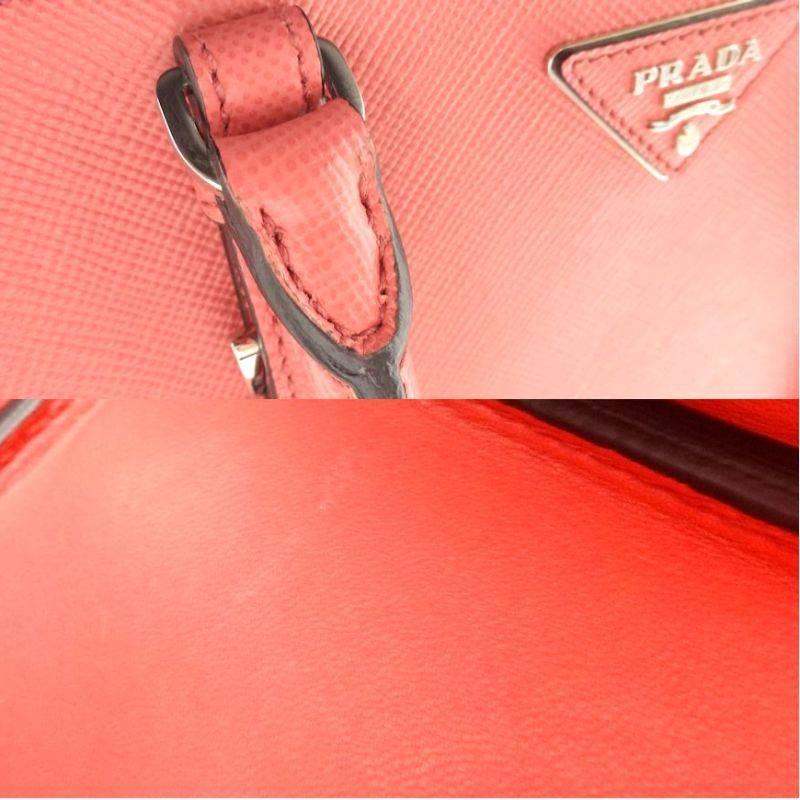 Prada Saffiano Cuir Leather Handbag Tamaris Pink Tote Bag In New Condition In Los Angeles, CA