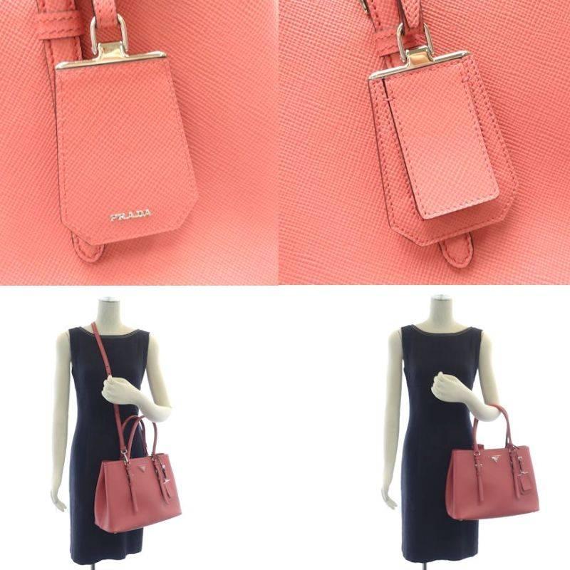 Prada Saffiano Cuir Leather Handbag Tamaris Pink Tote Bag 1