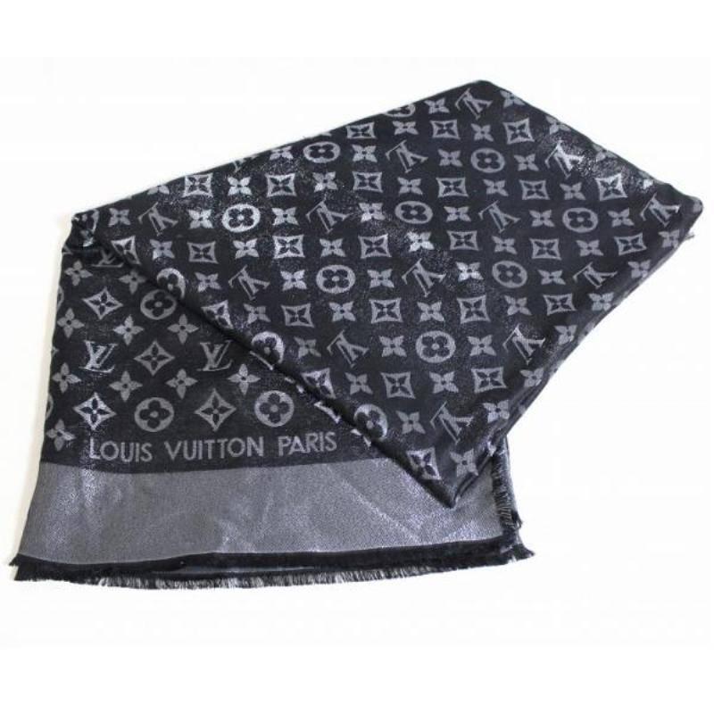 louis vuitton black shine shawl