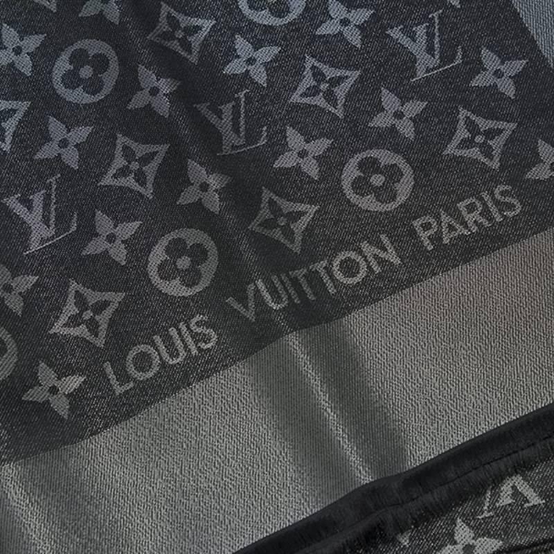 Women's Louis Vuitton Monogram Black Shine Shawl (M72252) For Sale