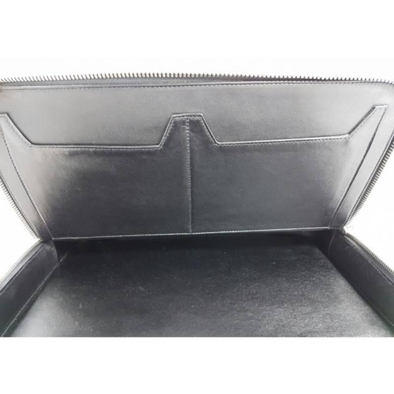 Men's Gucci Overnight Leather Briefcase Black Satchel Bag