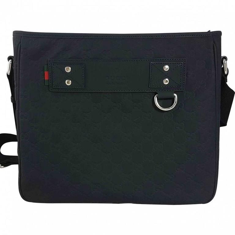 Gucci Rubber Guccissima Dark Blue Messenger Bag For Sale at 1stDibs