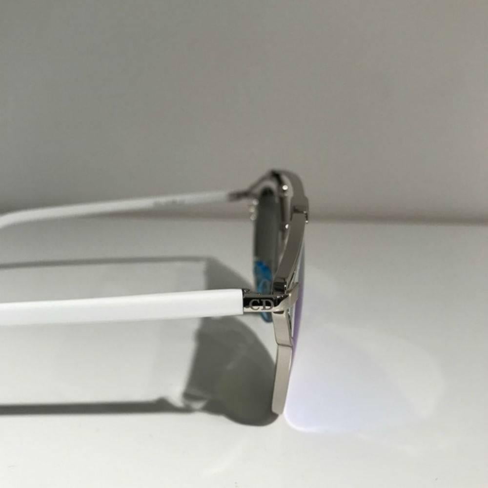 Dior So Real Split Sunglasses White Blue In New Condition In Los Angeles, CA