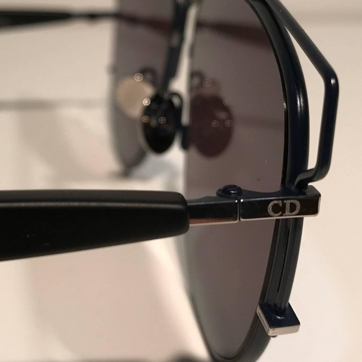 Dior Blue Mirrored Technologic Sunglasses In New Condition In Los Angeles, CA
