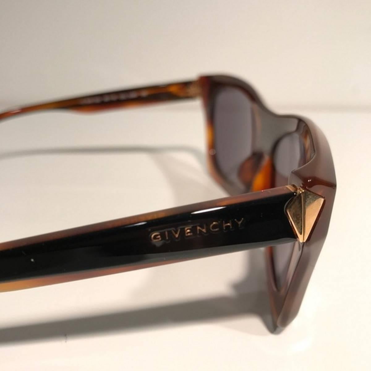 Black Givenchy Brown Rectangular Sunglasses