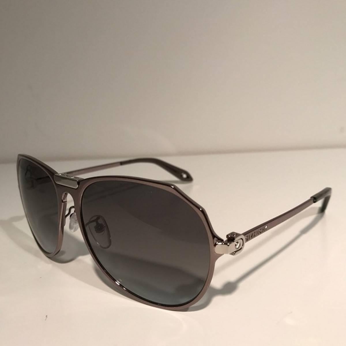 Black Givenchy Silver Aviator Sunglasses
