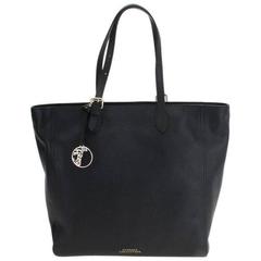 Versace Collection Pebbled Leather Black Tote Bag