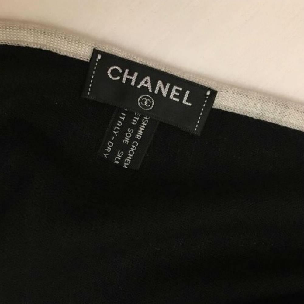 Black Chanel oversized stole cashmere