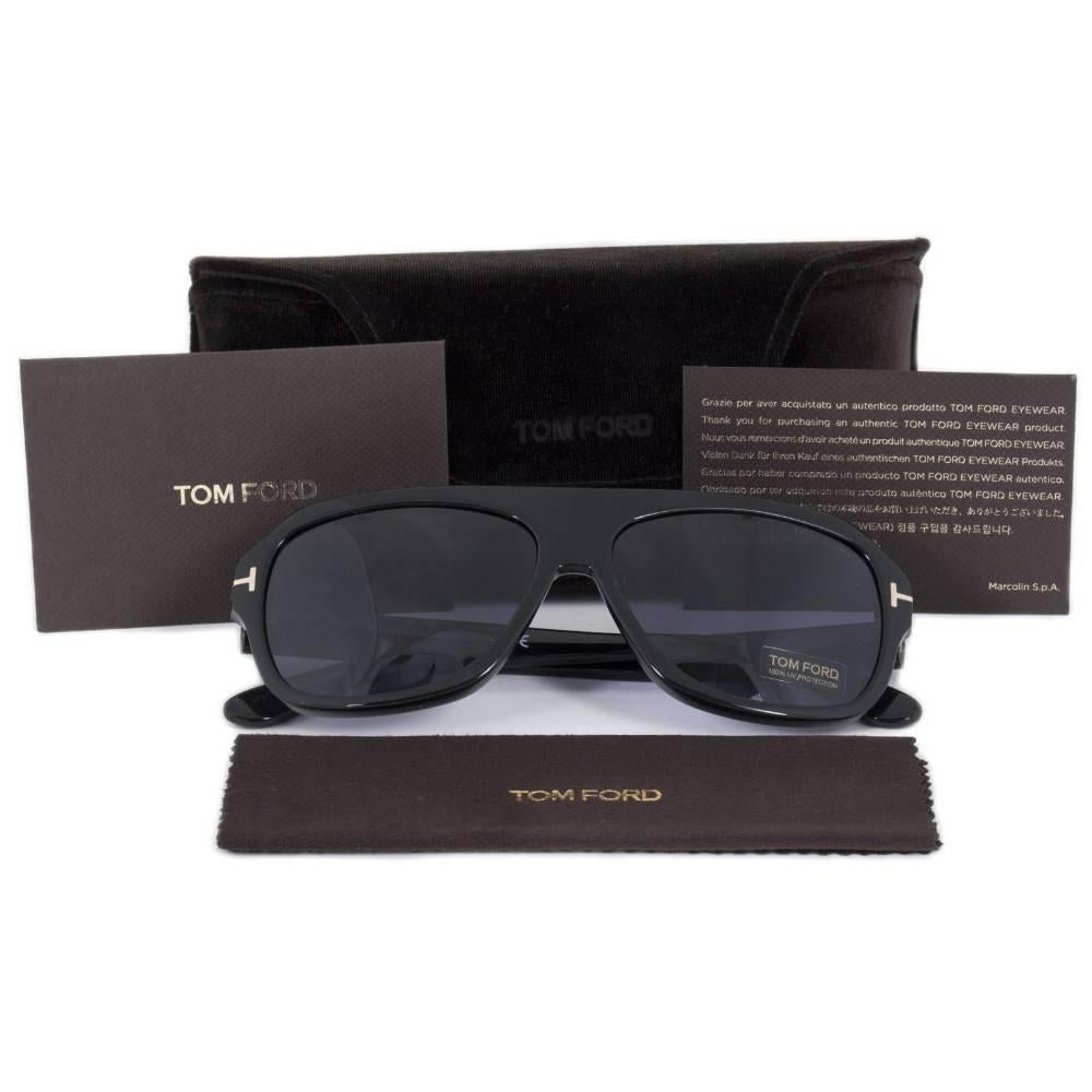 Tom Ford FT0465 01V 59 Omar Shiny Black Sunglasses For Sale 1