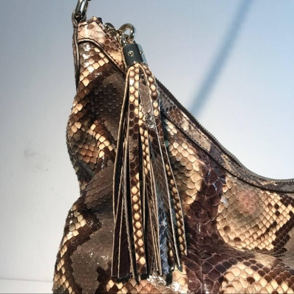 Black Gucci Python Leather Hobo Interlocking G