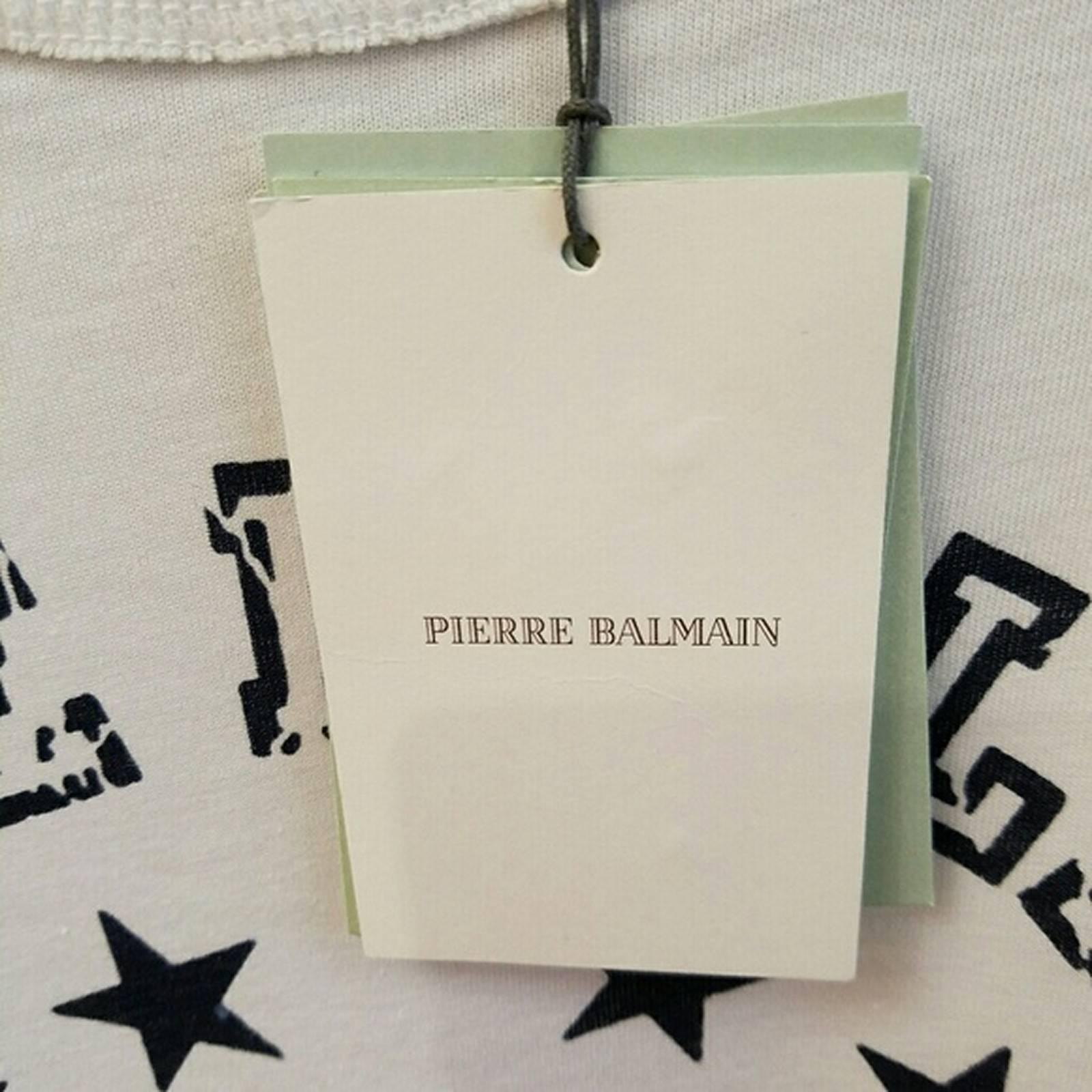 Pierre Balmain Cotton T-shirt White (Medium) In New Condition For Sale In Los Angeles, CA