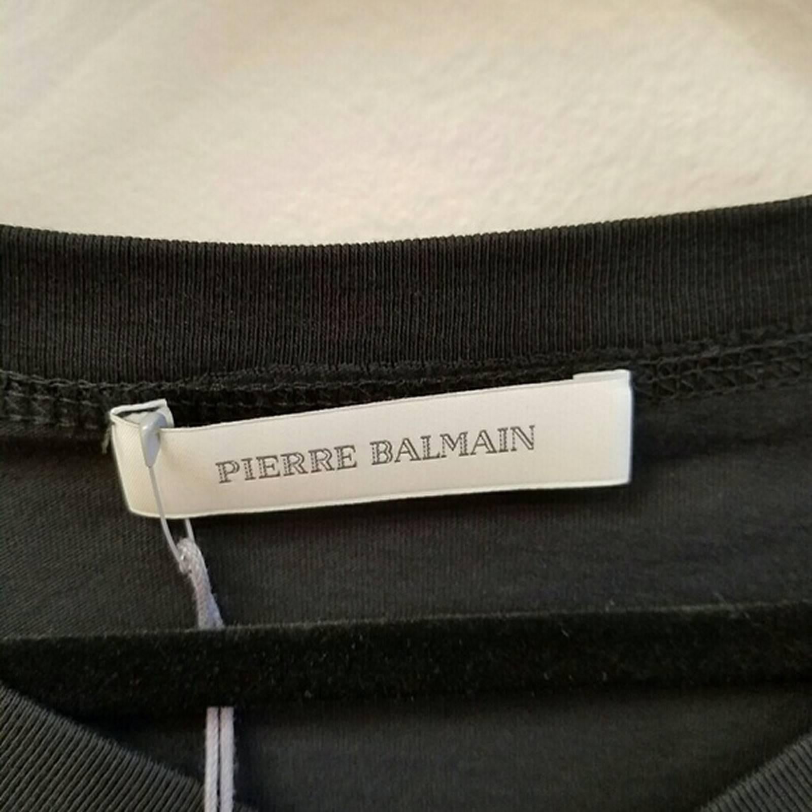 Men's Pierre Balmain T Shirt NWT Black (Large) For Sale