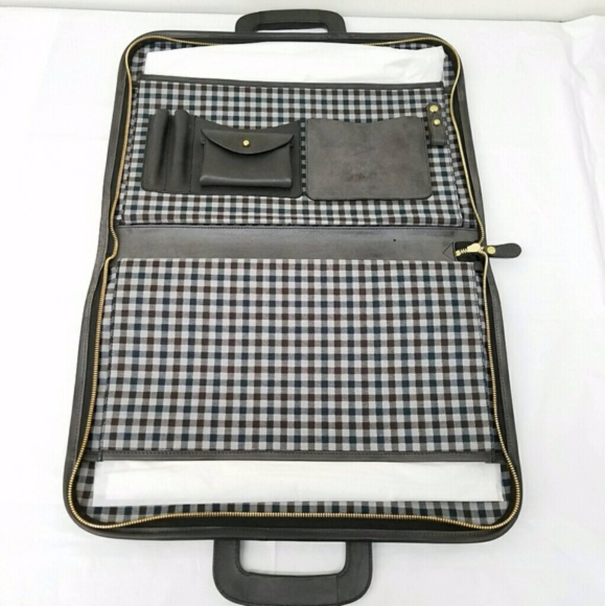 Ghurka Attache No. 24 Leather Portfolio Briefcase (Black, Size - 16