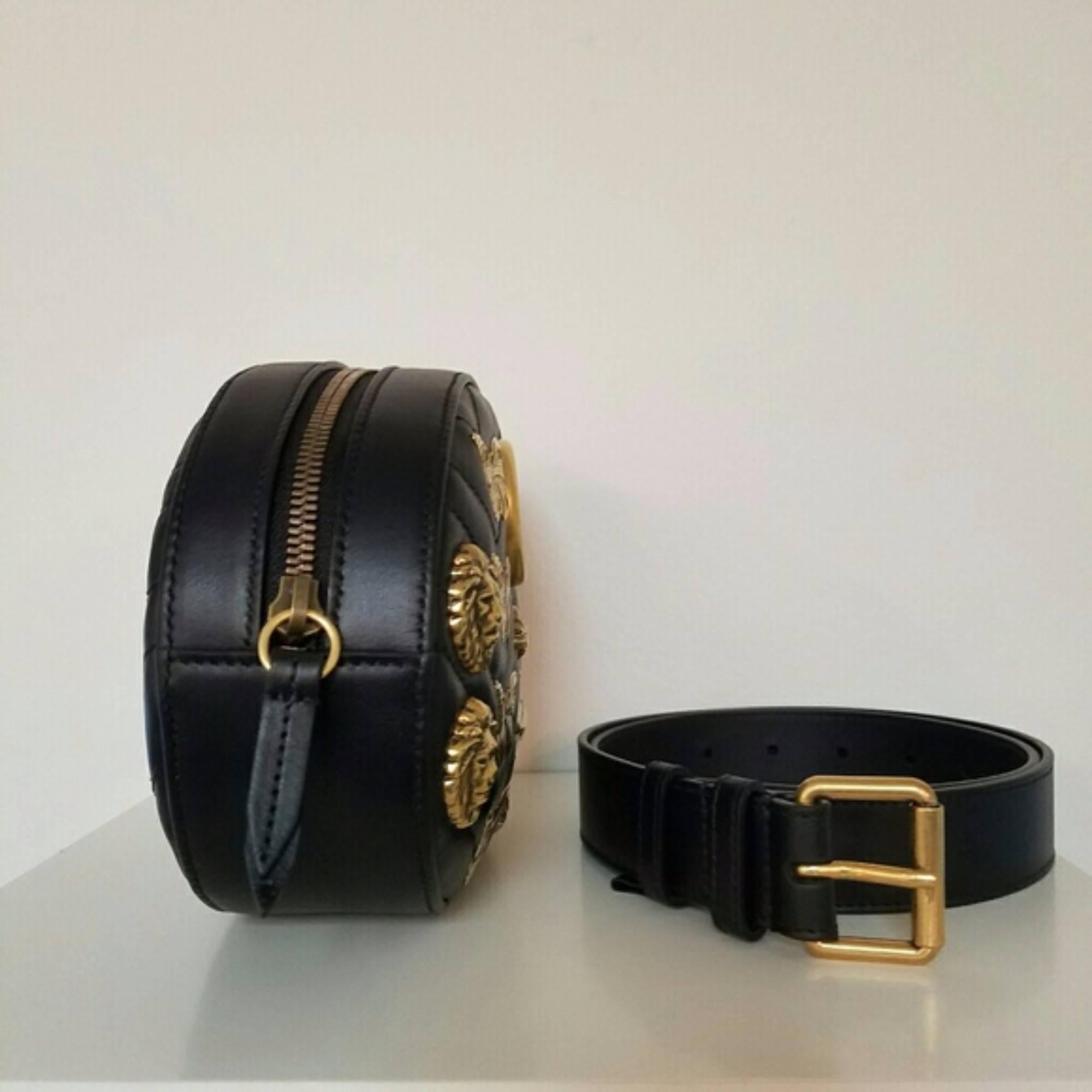 Gucci Matelasse Marmont Belt Bag (Black, Size - OS) In New Condition For Sale In Los Angeles, CA