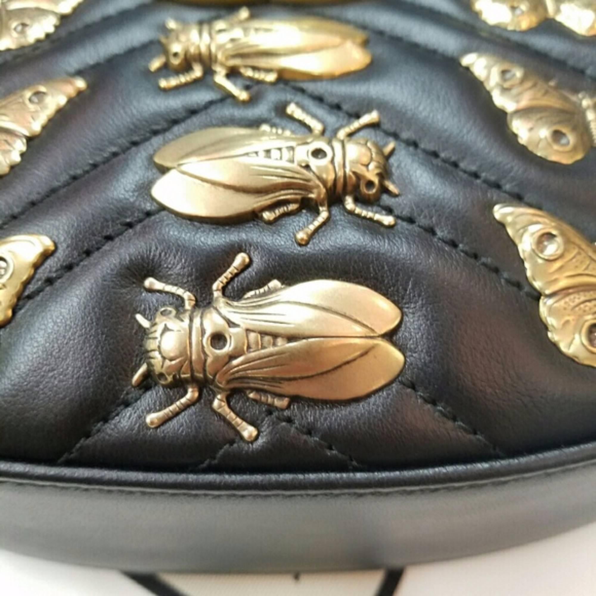 Gucci Matelasse Marmont Belt Bag (Black, Size - OS) For Sale 4