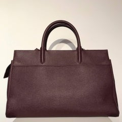 Saint Laurent Cabas Burgundy Bag (Red, Size - 14"x9.25"x6")