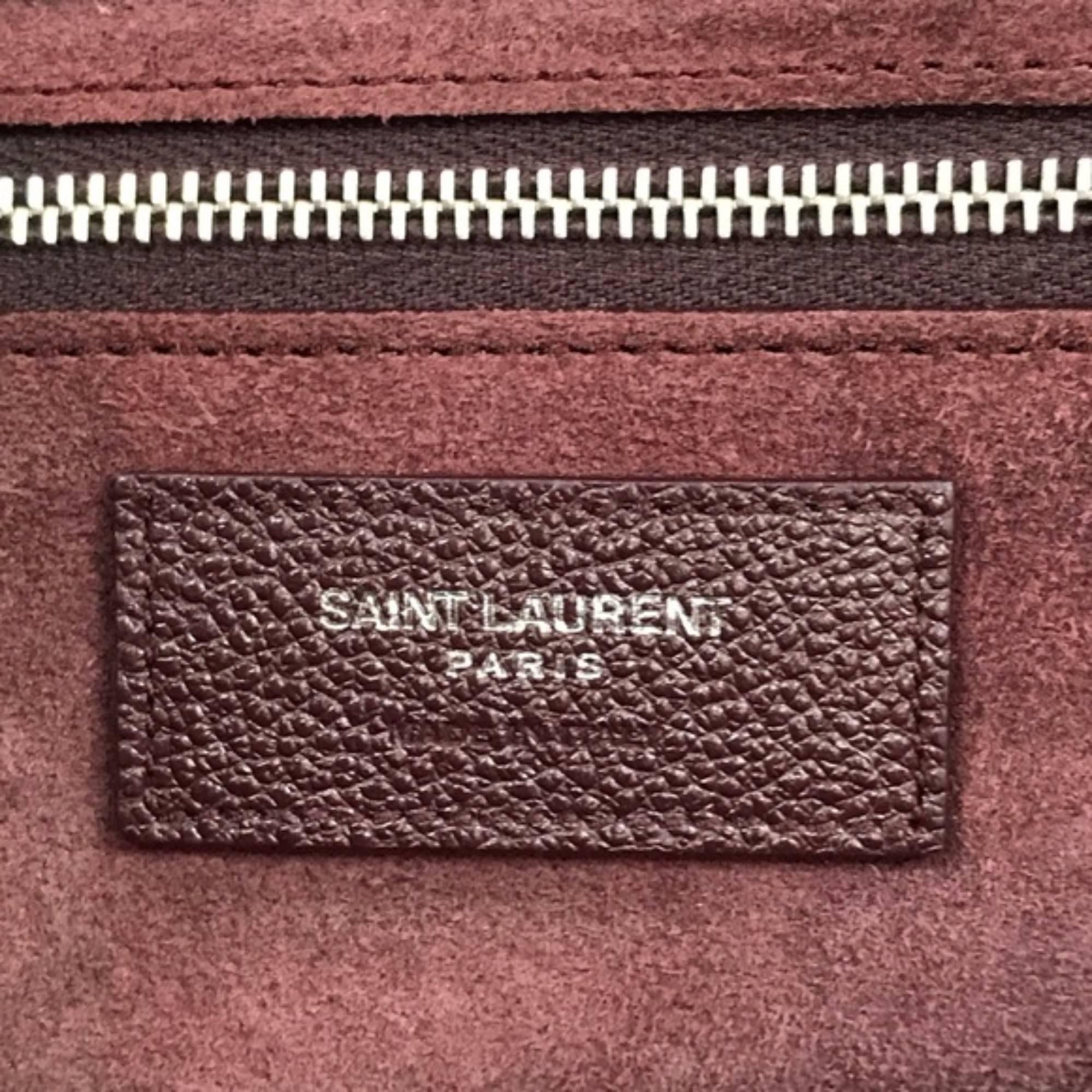 Women's Saint Laurent Cabas Burgundy Bag (Red, Size - 14