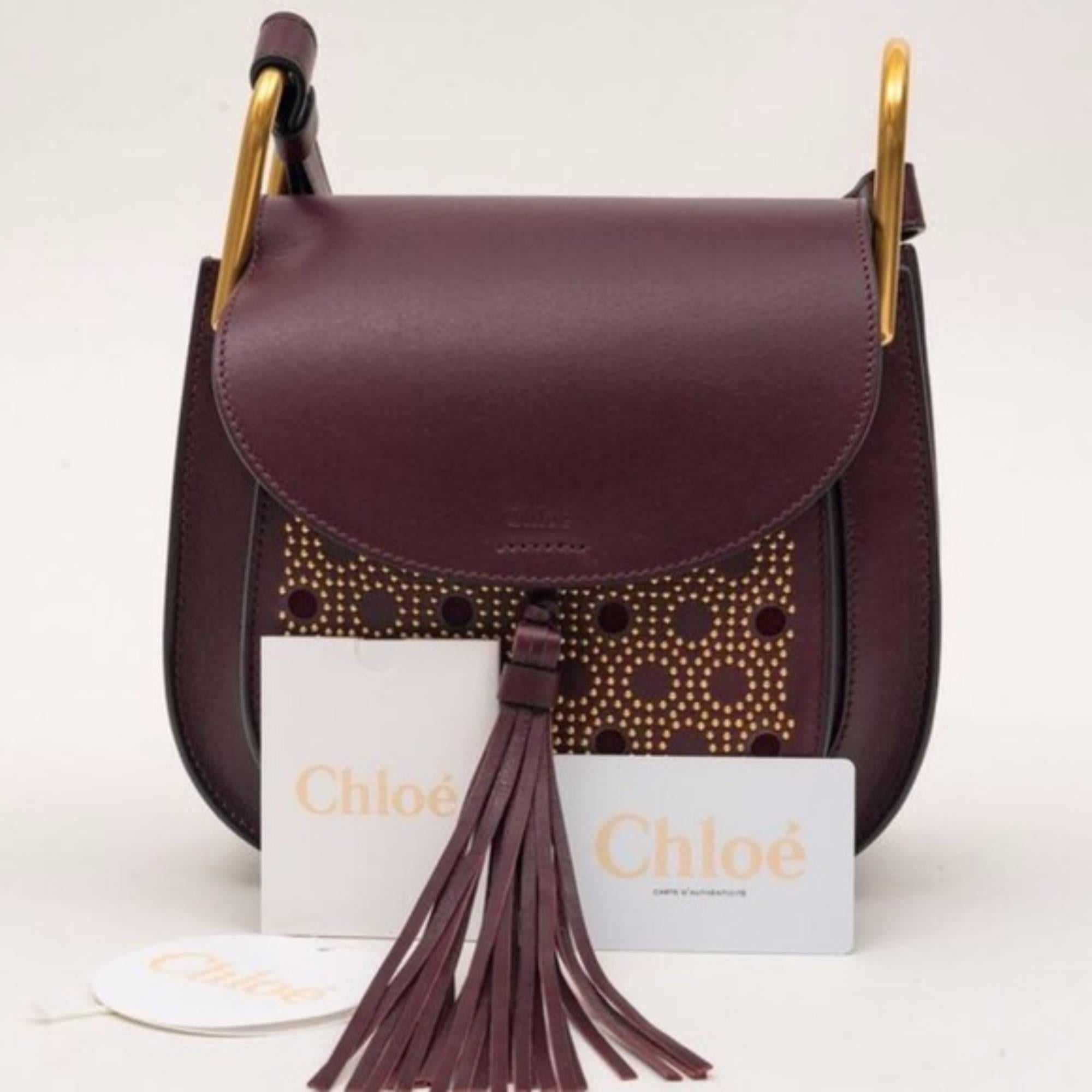 Black Chloe Small Hudson Studded Leather Shoulder Bag 