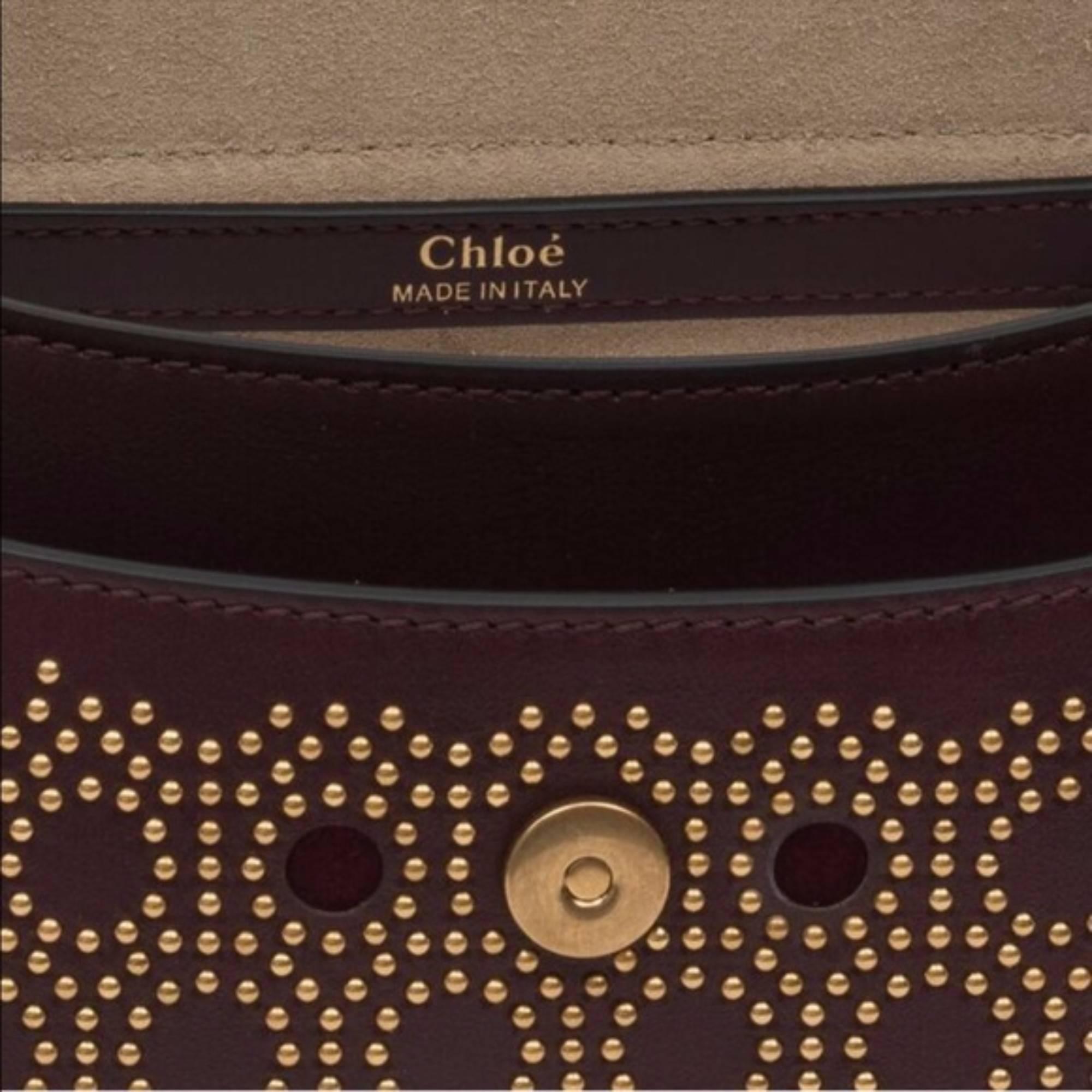 Chloe Small Hudson Studded Leather Shoulder Bag  In New Condition In Los Angeles, CA