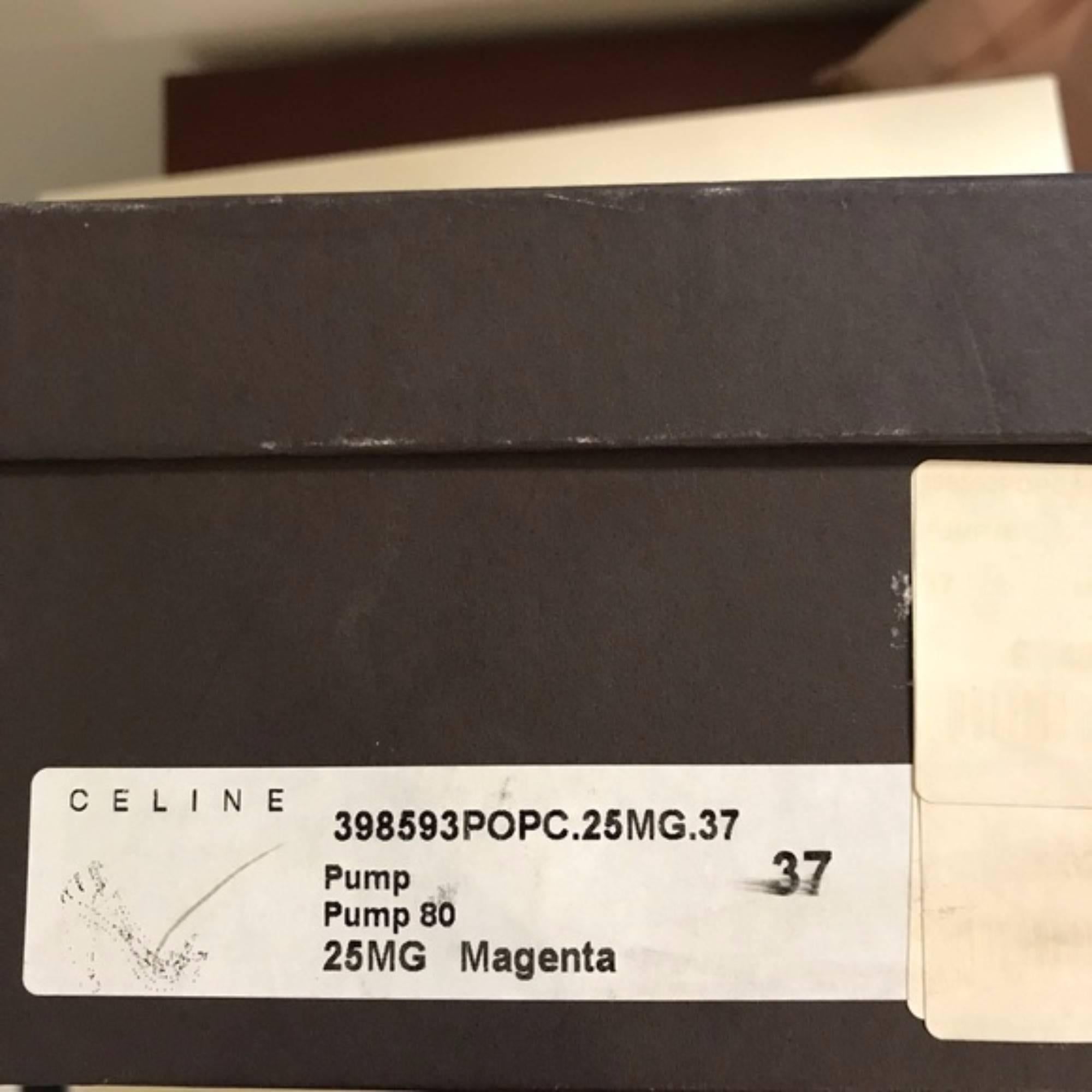 Celine Magenta Pumps 80 NIB Heels (Pink, Size - 7) In New Condition In Los Angeles, CA