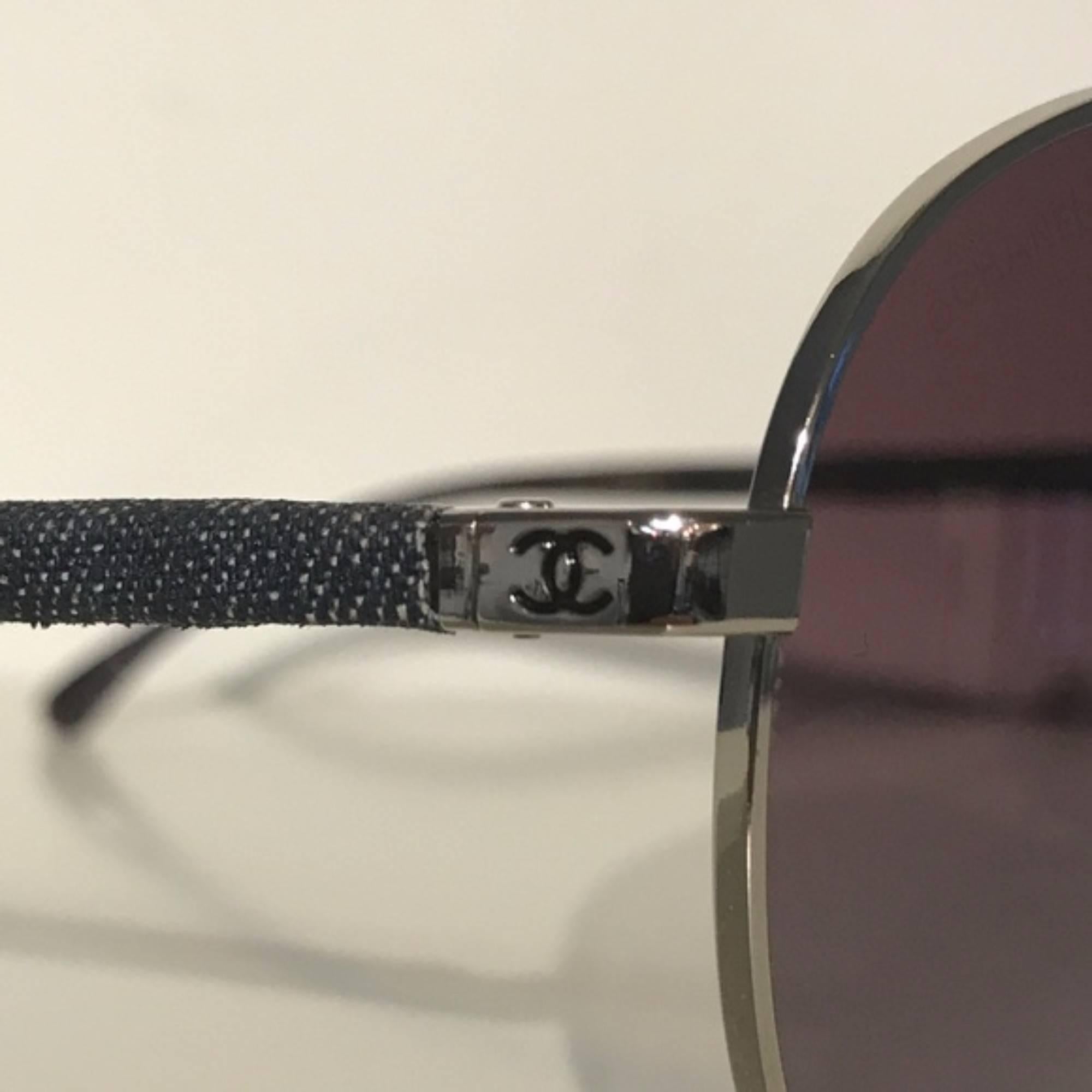 Women's Chanel Aviator Sunglasses (Silver, Size - OS)