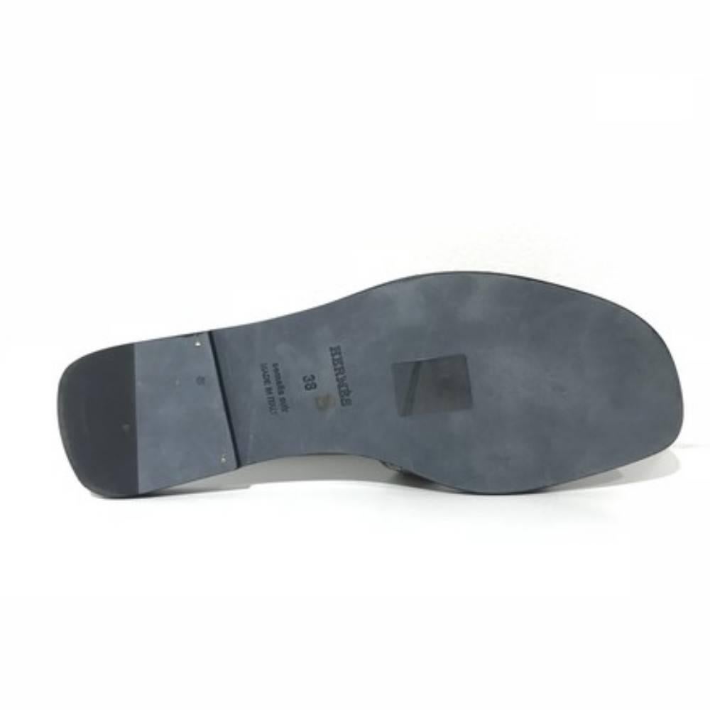 Hermes Oran Black Sandals (Size - 8) For Sale 1