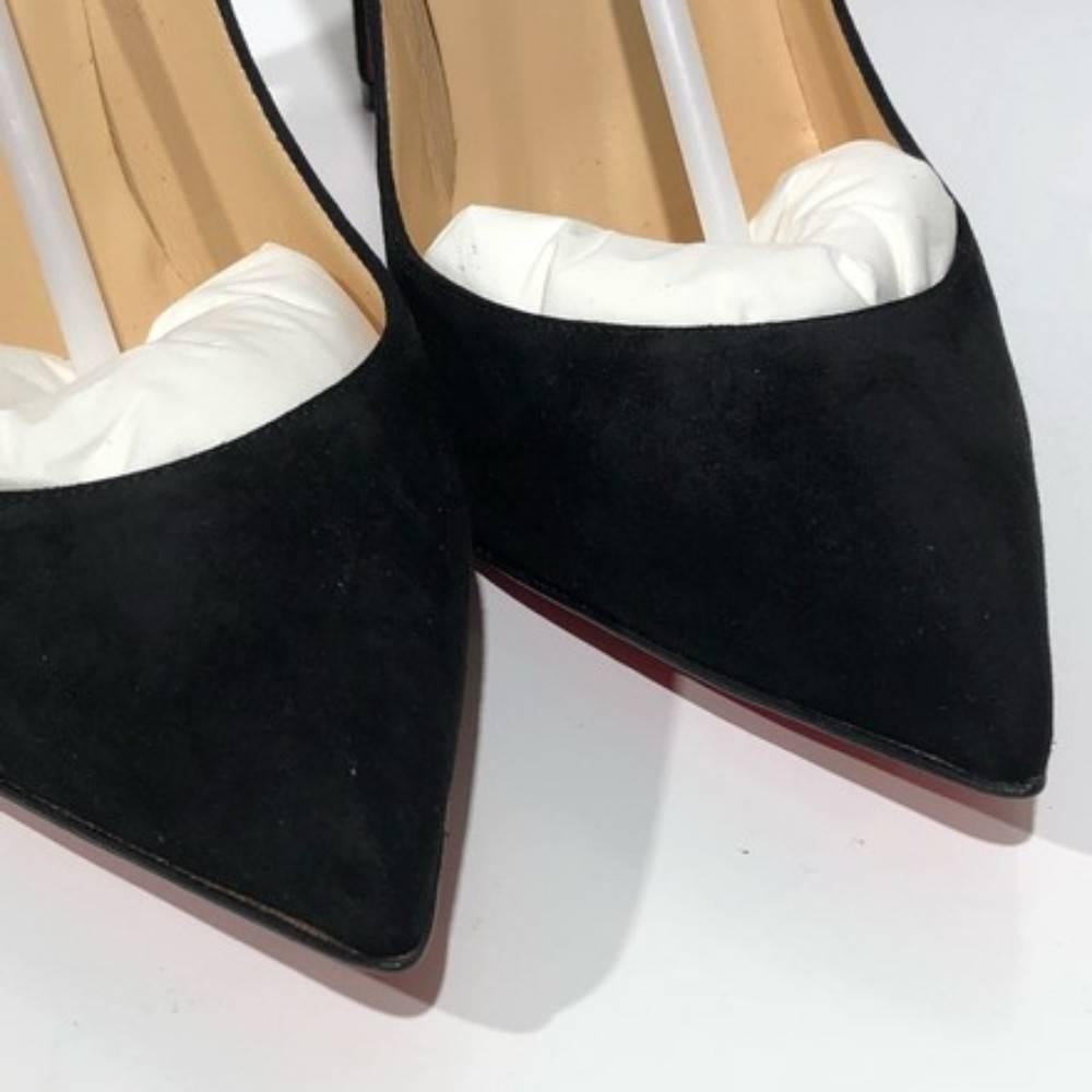 Christian Louboutin Pigalle Follies 100 Suede-Leather Black Pumps (Size - 9.5) 1