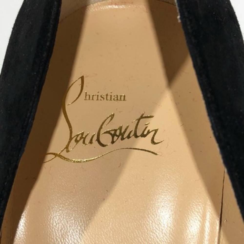 Women's Christian Louboutin Pigalle Follies 100 Suede-Leather Black Pumps (Size - 9.5)