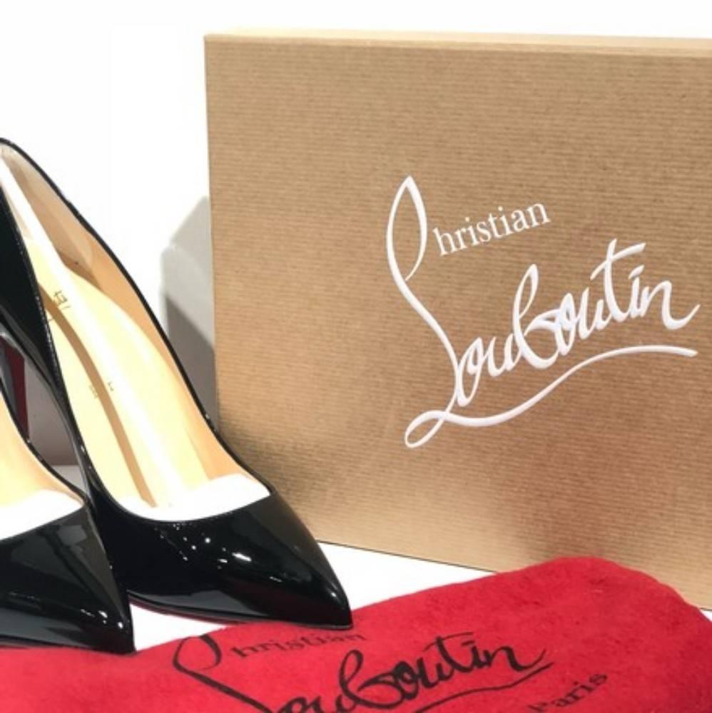 Christian Louboutin Pigalle Follies 100 Patent-Leather Black Pumps (Size - 9.5) 2