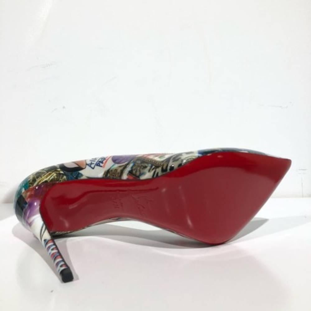 Christian Louboutin Pigalle Follies 100 Patent-Leather White Pumps (Size - 7.5) In New Condition In Los Angeles, CA