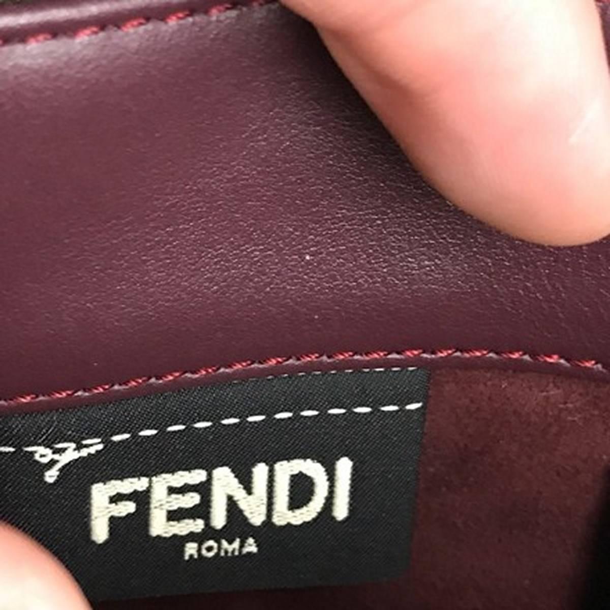 Fendi Tube Wallet On Chain Cross Body Bag - Burgundy For Sale 3