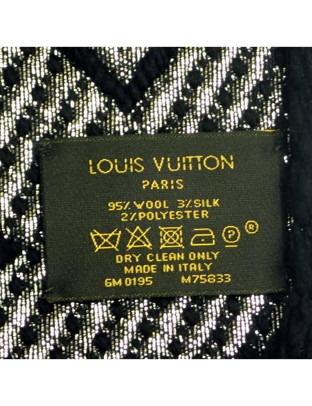 Women's or Men's Louis Vuitton Logomania Shine Scarf M75833 - Black For Sale