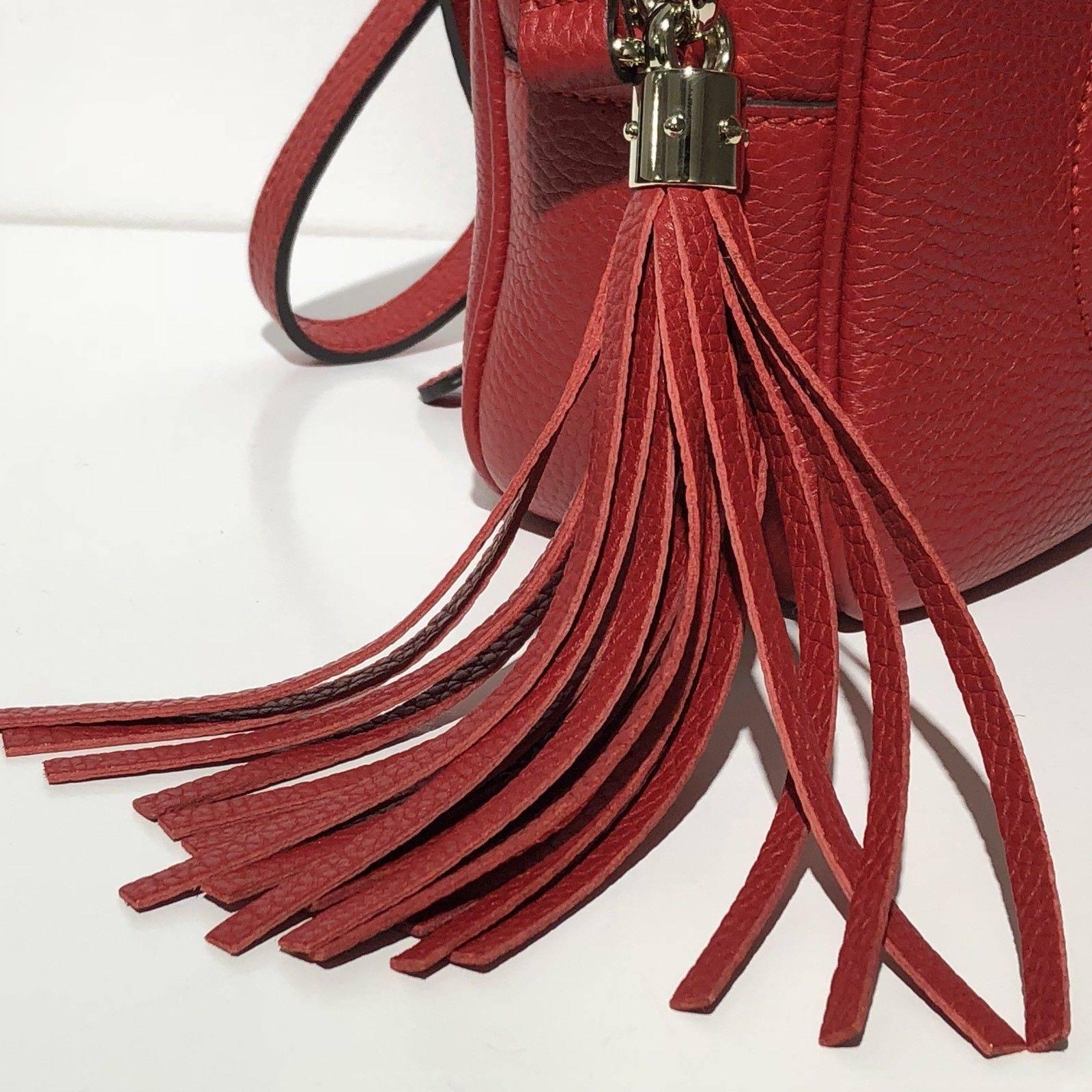 Gucci Soho Disco Leather Shoulder Crossbody Bag red new In New Condition In Los Angeles, CA