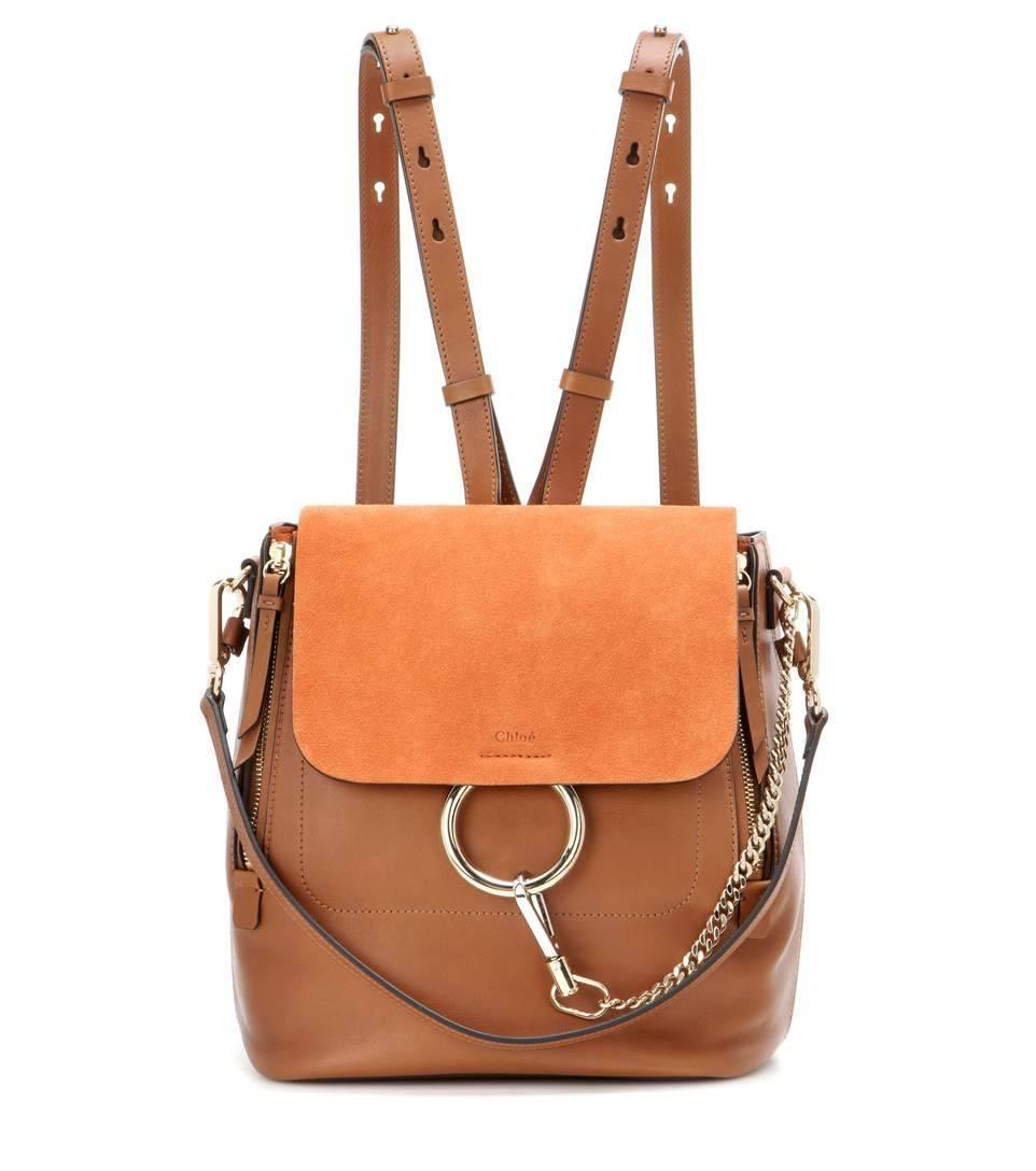 Women's Chloe Faye Leather And Suede Backpack For Sale