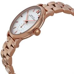 Marc by Marc Jacobs Baker White Dial Gold-tone Ladies Watch Rose Gold MBM3244
