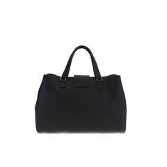 Versace Collection Pebbled Leather Handbag Black Satchel