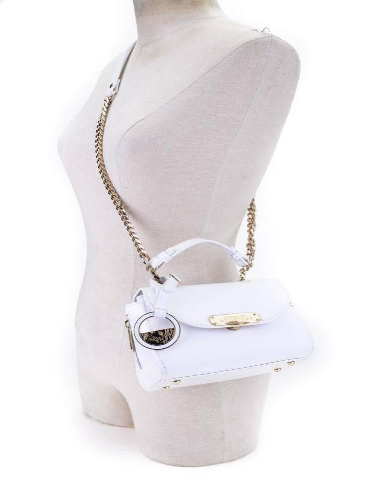 Gray Versace Collection Vitello Spazzolato Handbag White Satchel