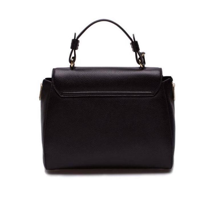 Versace Collection Pebble Leather Black Satchel at 1stdibs