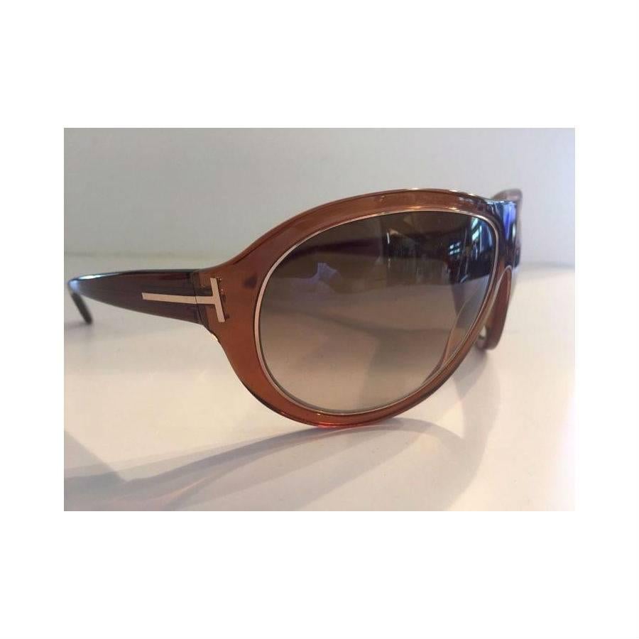 Tom Ford Oversized Sunglasses Brown In New Condition In Los Angeles, CA