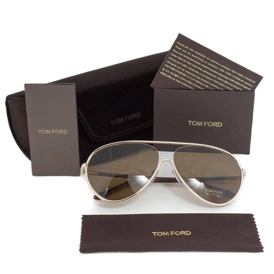 Tom Ford Aviator Sunglasses Gold Havana In New Condition In Los Angeles, CA