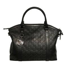 Gucci Leather Handbag Black Tote Bag