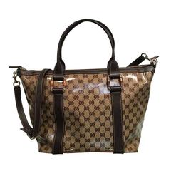 Gucci Crystal Canvas Beige, Tan And Brown Tote Bag