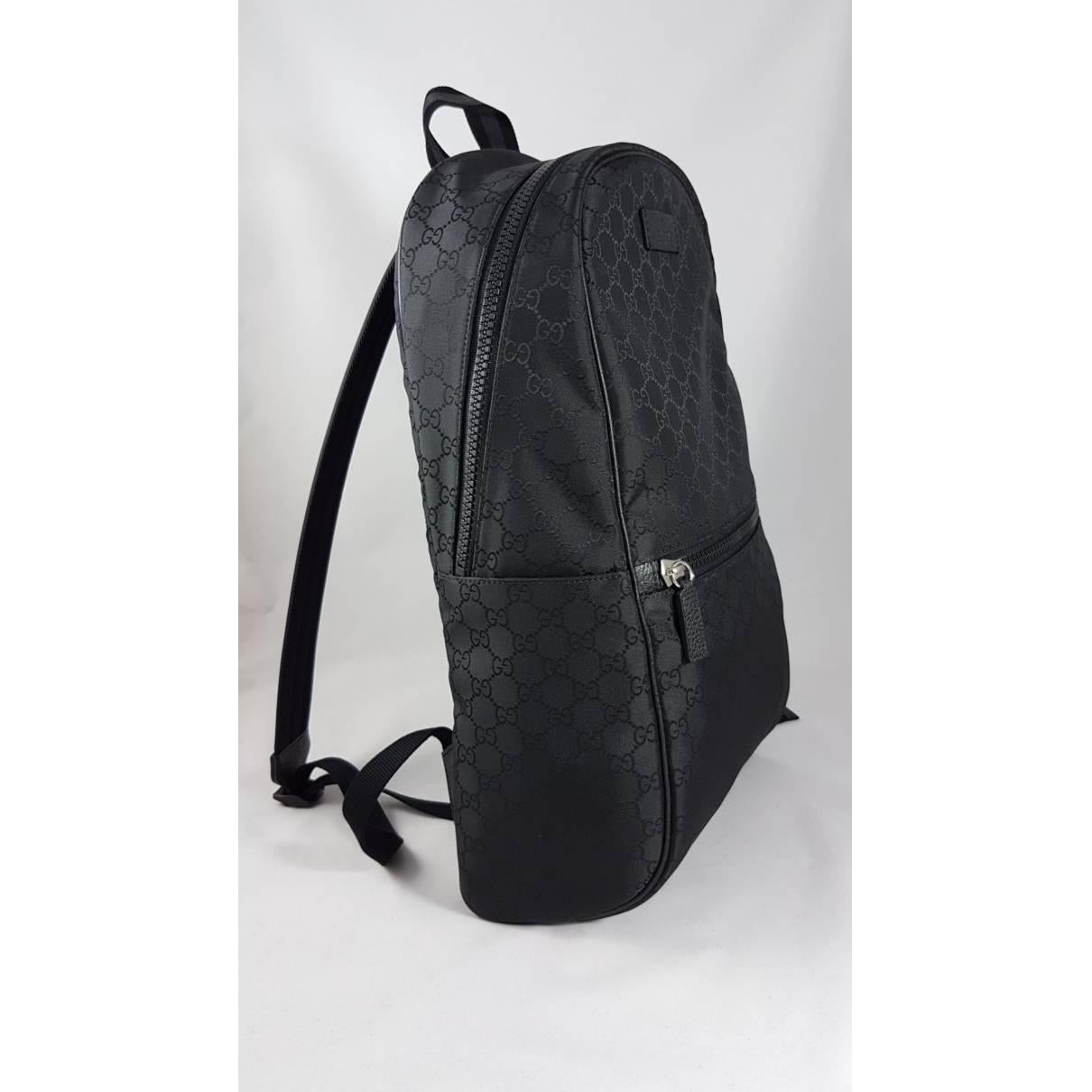 Gucci Black GG Guccissima Backpack Bag In New Condition For Sale In Los Angeles, CA